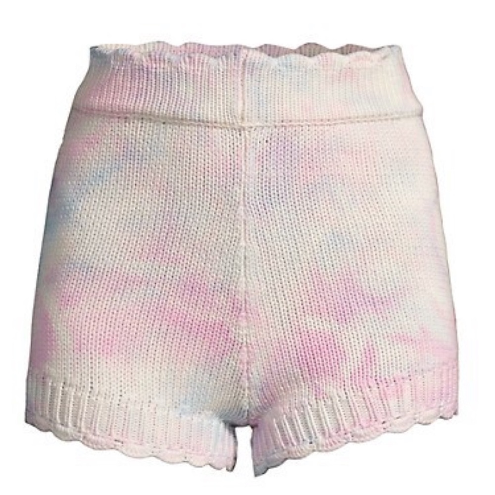 🎀 Karrisa Tie Dye Knit Scallop Shorts, Size L, Pink, White & Blue - Picture 17 of 17